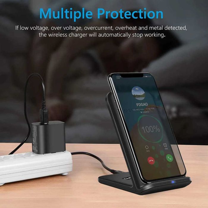 Incarcator wireless fast charge 15W compatibil Samsung, iPhone, Huawei