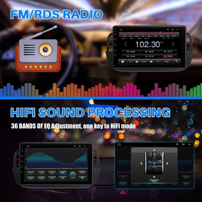 Мултимедия за Fiat 500 навигация Android двоен дин плеър FIAT 500C GPS