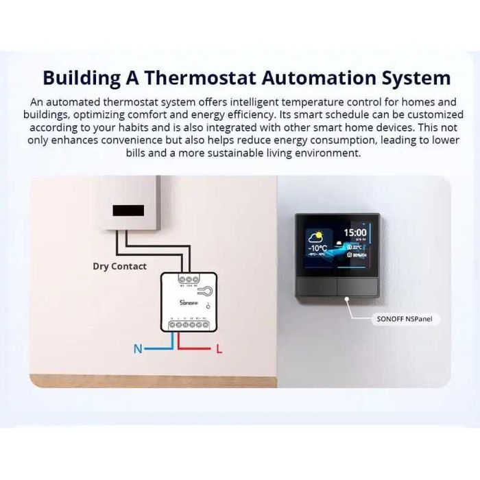 SONOFF MINI-D Wi-Fi смарт реле със сух контакт (AC/DC, Matter)