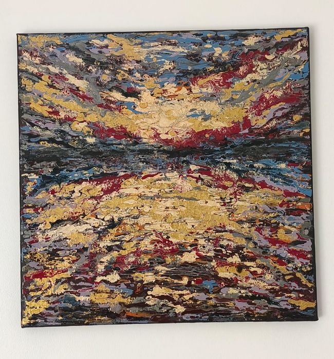 Vând Tablou abstract, pictat manual,, 40/40cm. Lichidare colecție.