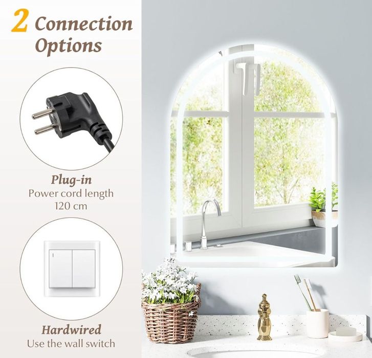 LED димируемо огледало за баня 80х60