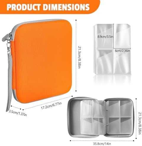 Нов Албум за карти 120 джоба с цип оранжев калъф органайзер Класьор папка