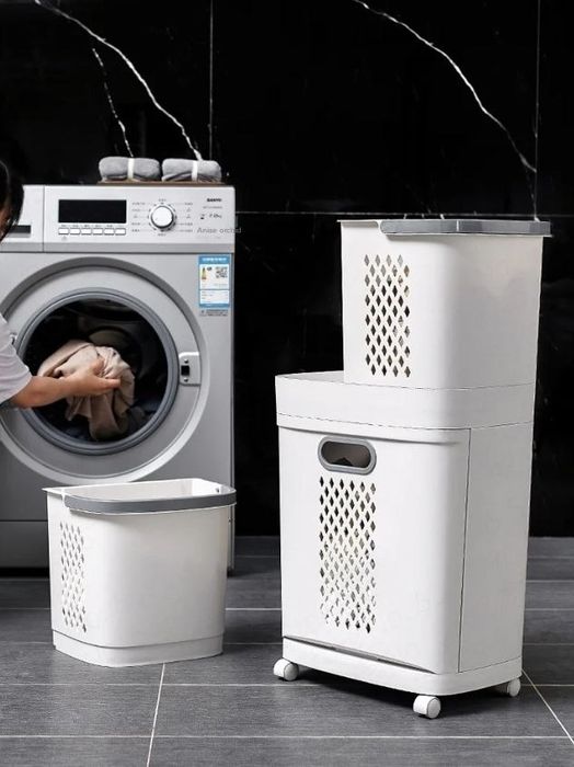 Корзина для белья с полками. Tokchali kir yuvish savatchasi.