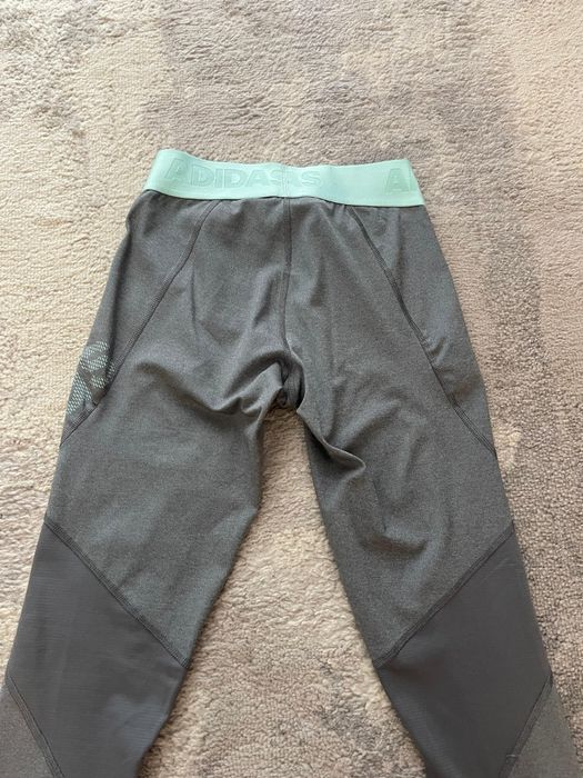 Colanti Adidas dama marimea S Techfit Compression gri cu verde menta