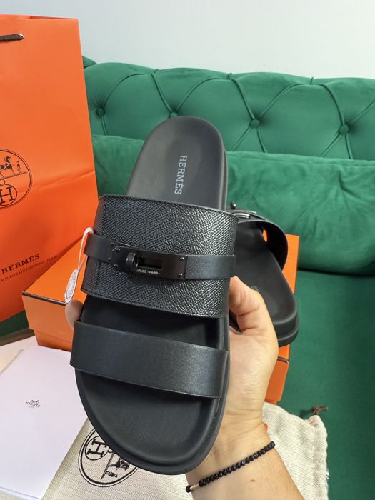 Papuci Hermes piele naturala 100% Full Box colectie noua