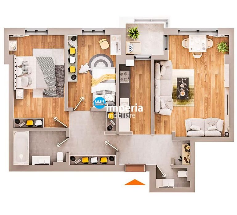 Proiect Deosebit, Apartament 3 camere D, 2 bai, zona Dacia- Pacurari