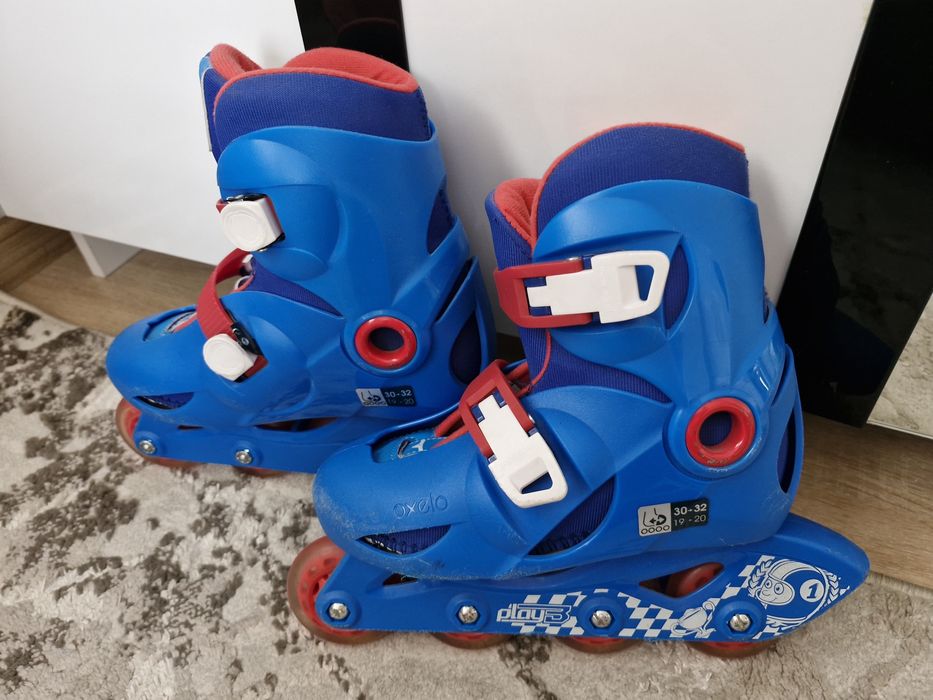 Детски ролери Decathlon, Oxelo, синьо/червено, 30-32 номер.