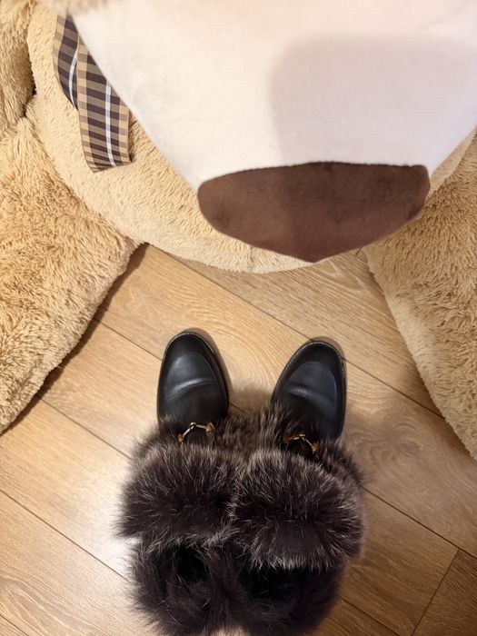 Боти от естествена кожа с естествен пух