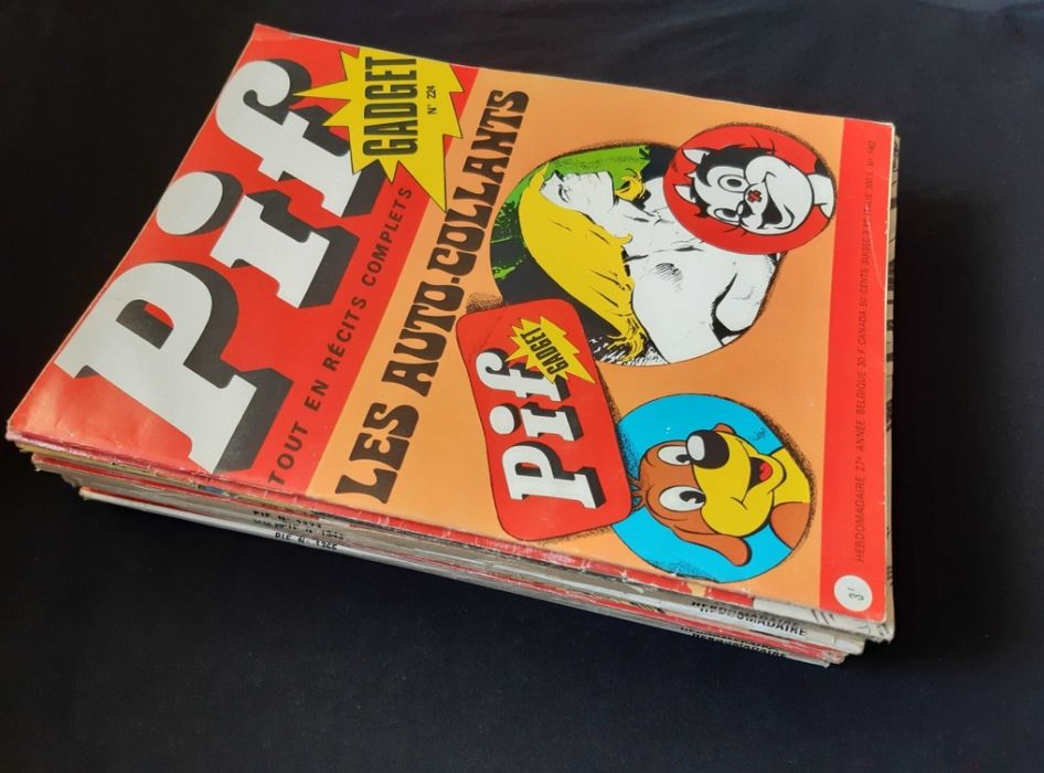 ЛОТ Стари Френски Комикси Pif Gadjet 12 Броя