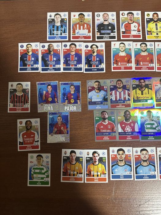 Карточки футболистов 65 штук (стикеры) Лига чемпионов 2024/2025 Topps