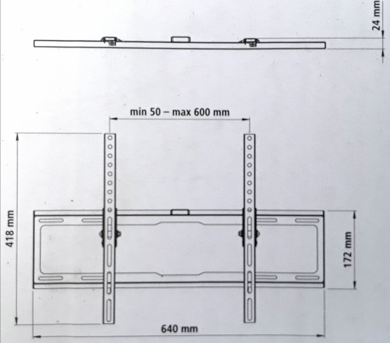 SUPORT de perete pentru TV plate cu diagonala ecranului 94-191 Cm NOU