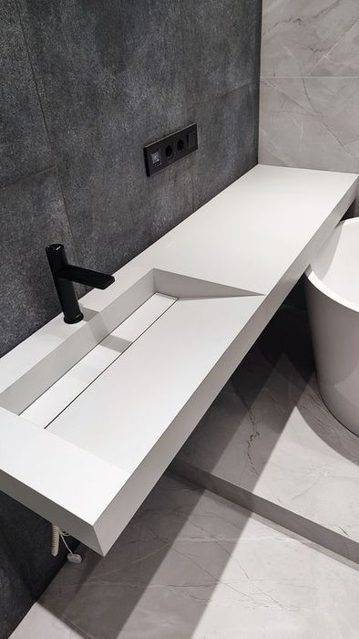 Раковина из керамогранита резка керамагранита 90 г 45 г Цех