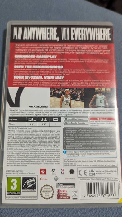 NBA 2k25 Nintendo switch игра за конзола