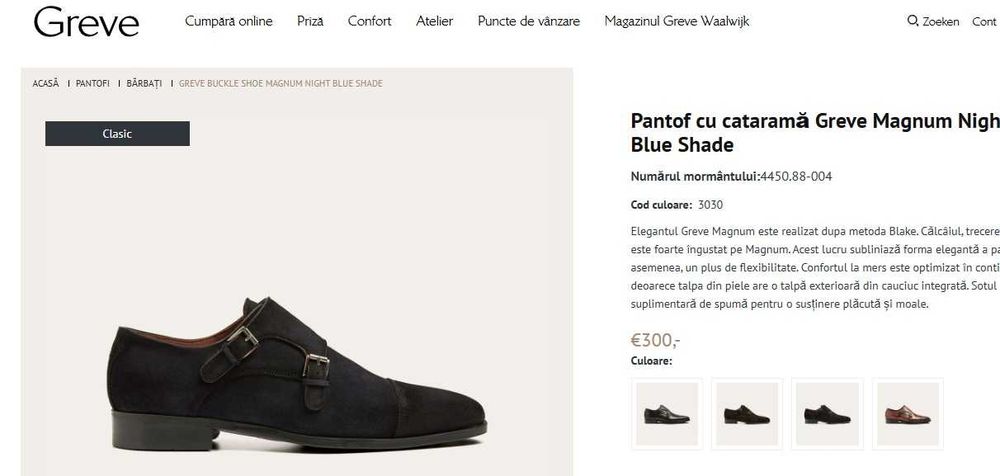 Pantofi monk 44 44.5 de lux GREVE NOI lucrati manual piele naturala