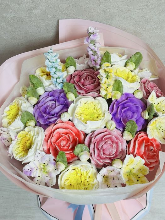 Букет из зефира, цветы