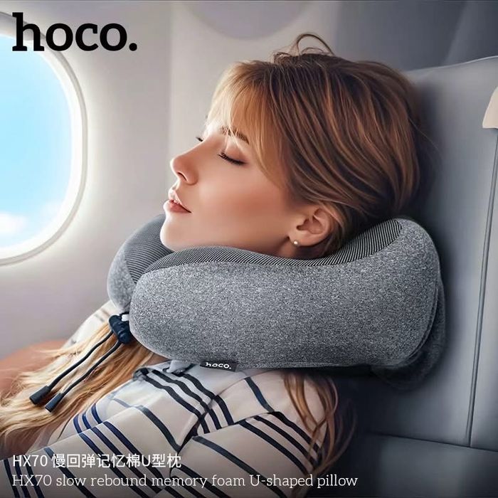 Подушка для шеи HX70 с эффектом памяти, с сумкой для хранения