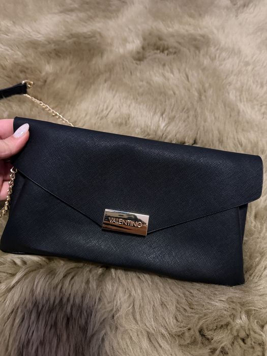 Малка черна вечерна чанта, клъч на VALENTINO, чисто нова