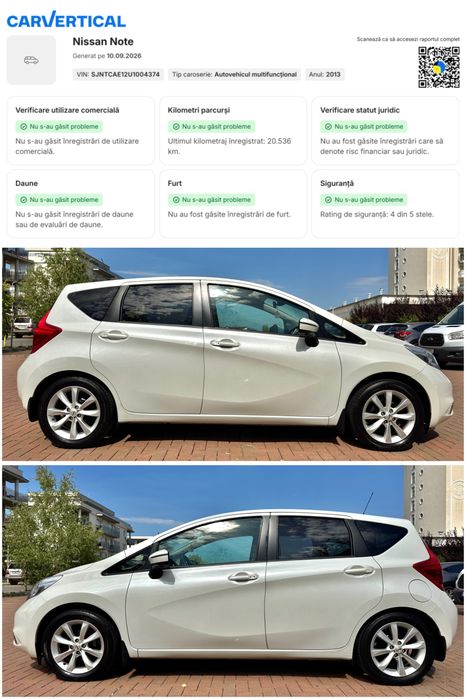 Nissan Note 1.5 dCi Alb Perlat, Piele, Camere 360