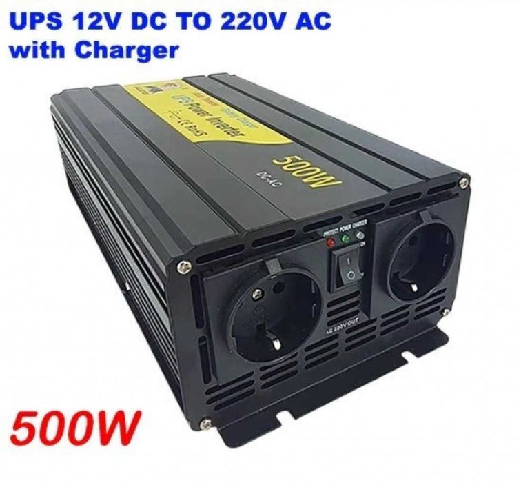 UPS Инвертор със зарядно, чиста синусоида 12V 500/1000/1500/2000W