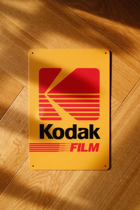 Reclama metalica tabla Kodak Film rara, 20x30 cm