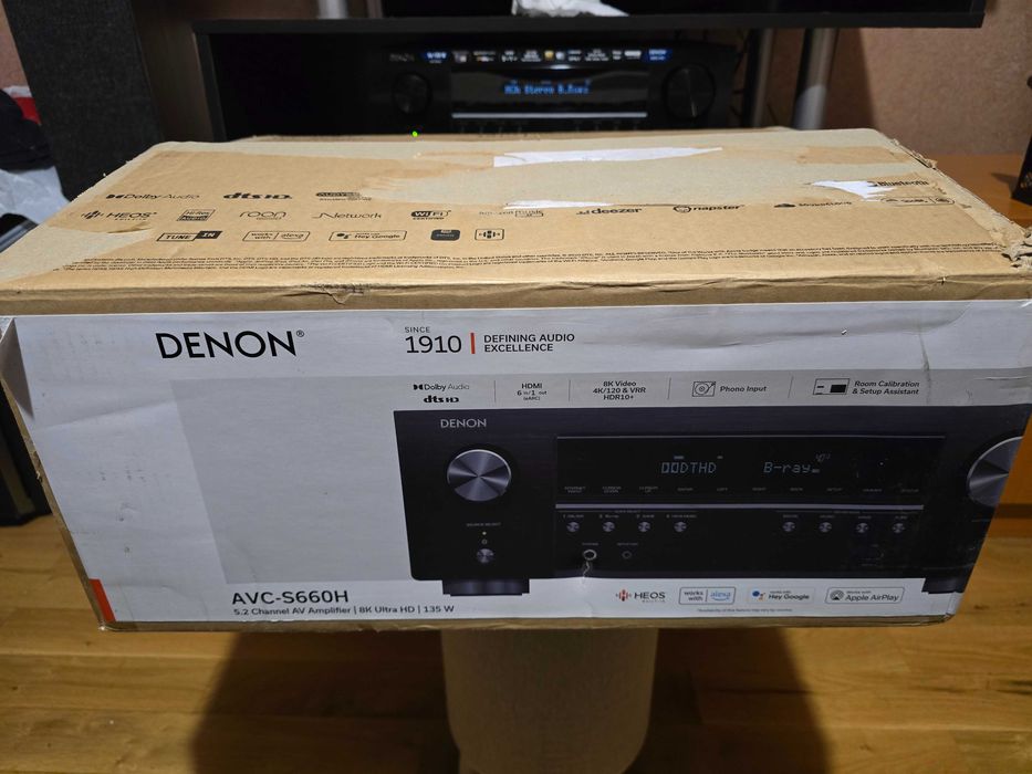 Продавам Denon AVR-S660H 5.2 AV ресивър – 8K, HEOS – Като нов!