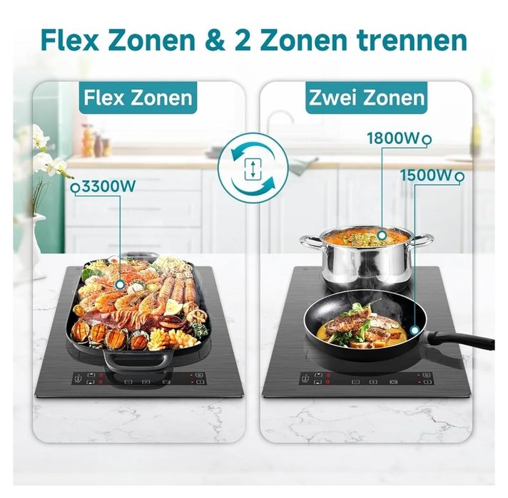 Plită inducție Amzchef touchscreen 3300w 2 zone