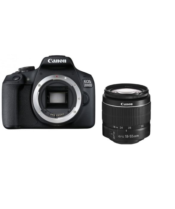 Aparat foto DSLR Canon EOS 2000D,24.1 MP, Negru + Obiectiv EF-S 18-55mm DC III