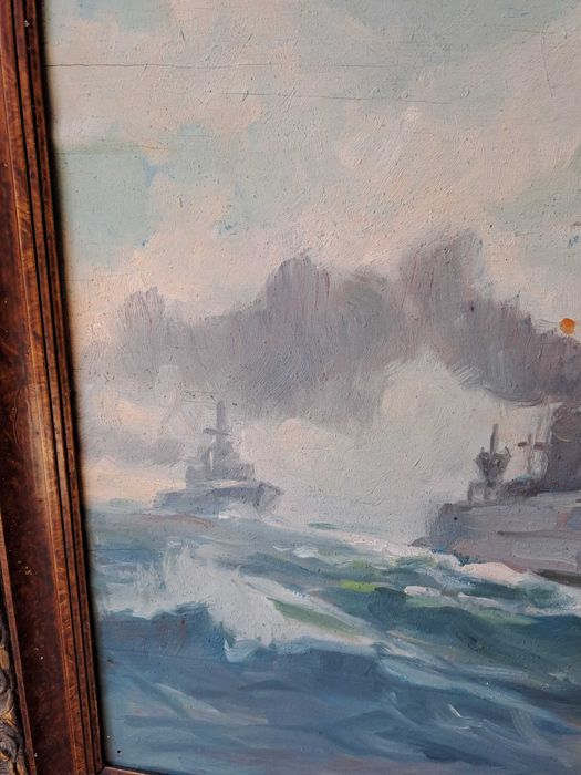 tablou vechi pictura pe placaj 72/57 cm