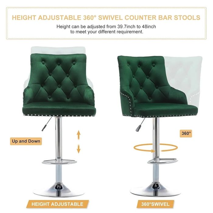 Бутиков Луксозен бар стол с висока облегалка и газов амортисьор