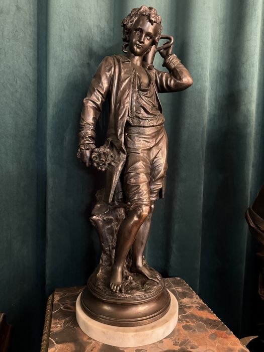Statueta bronz masiv- 75cm /h