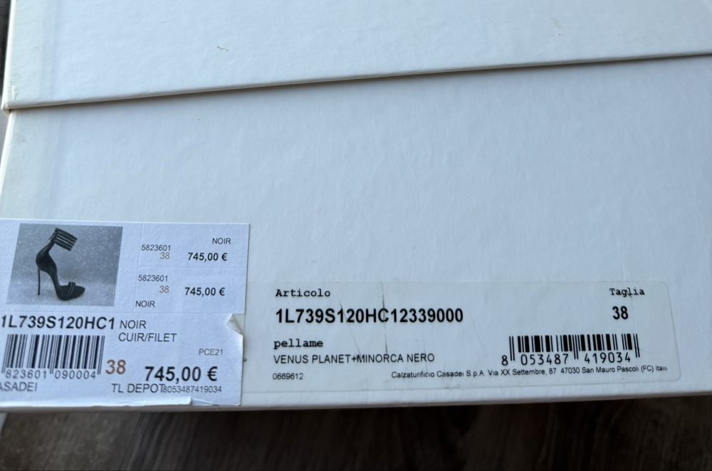 Casadei sandale cu strasuri, toc 12 cm, mărimea 38, originale
