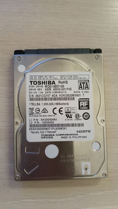 Продам ,HDD жёсткий диск 1 ТБ