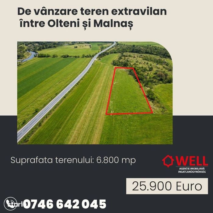 De vânzare teren extravilan între Olteni și Malnaș!