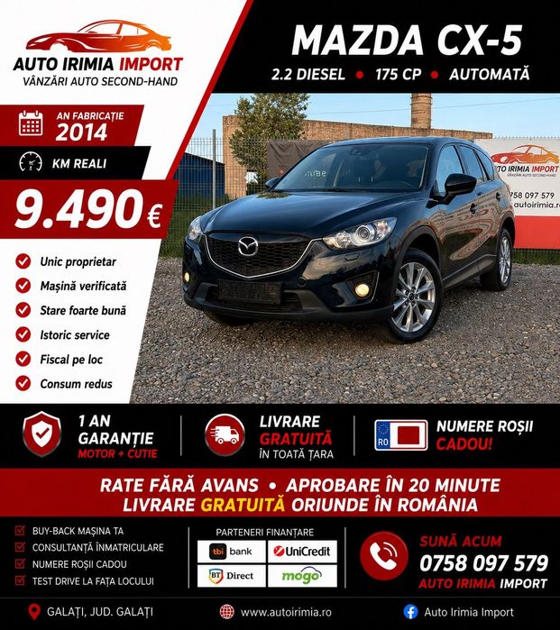 Mazda CX-5 4x4 ,Garanție , Km Reali , Avans Zero , Factura, Rate Auto Fara Avans