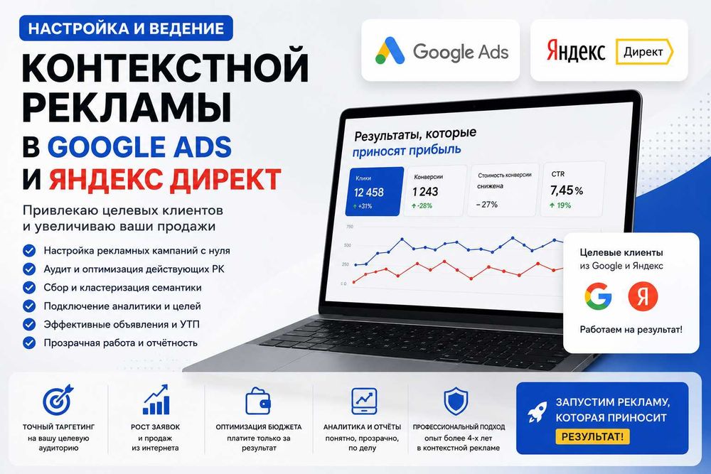 Настройка контекстной рекламы в Google Ads и Яндекс Директ