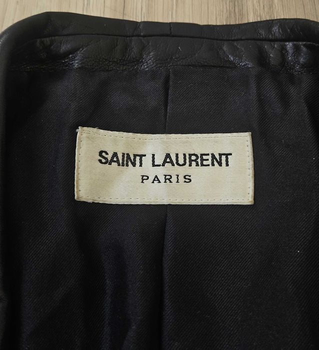 Дамски белейзър с кожени ривери Saint Laurent - S/M