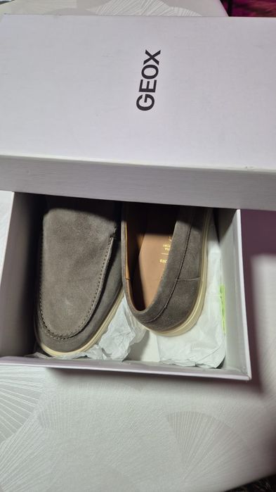 Лоферы geox серые