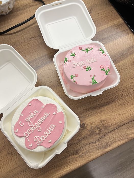 Бенто торты набор с капкейками