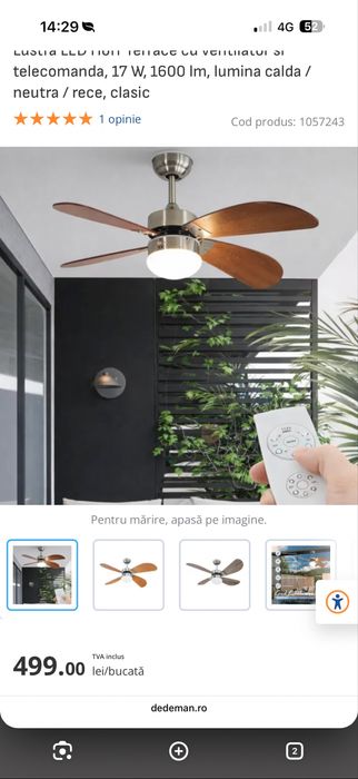 Lustra Led cu Ventilator