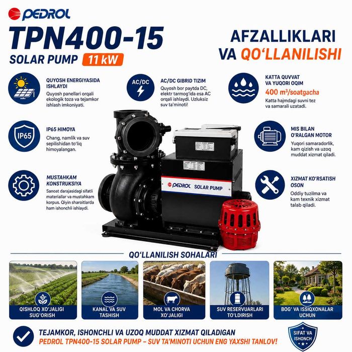PEDROL 11 kW Quyosh Nasosi
