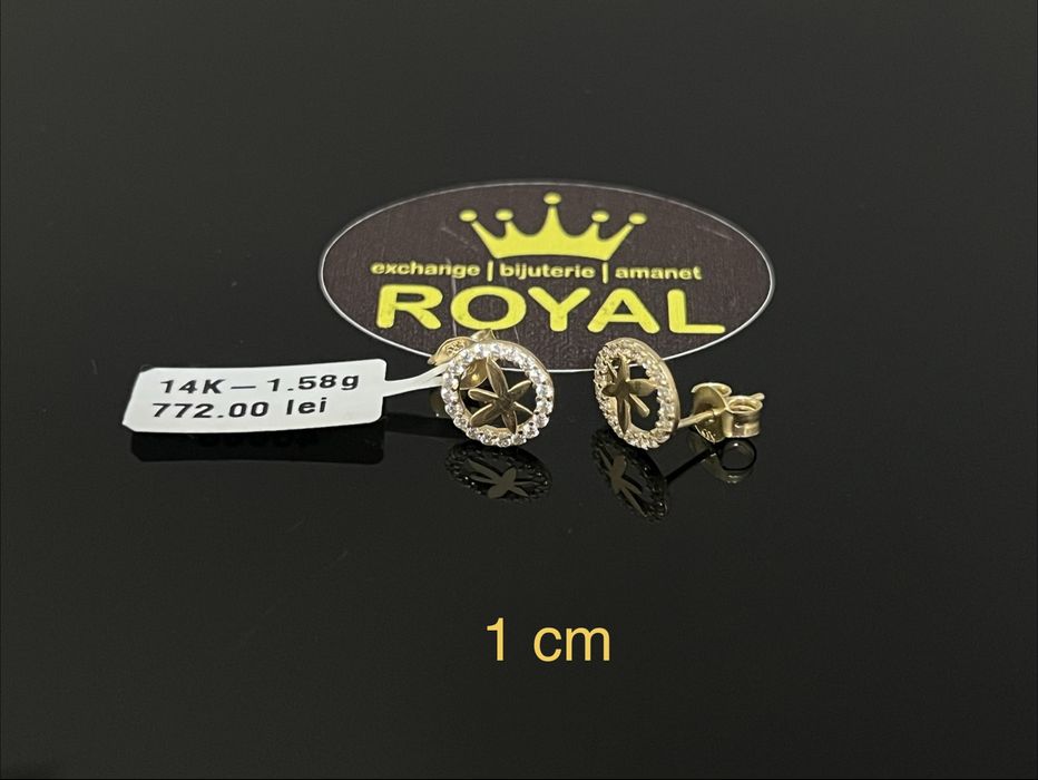 Bijuteria Royal CB : Cercei dama aur nou 14k 1,58gr