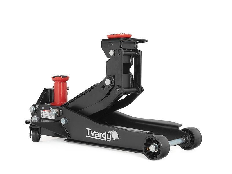 Хидравличен крик с двоен цилиндър тип крокодил, нисък с повдигач 2/3 т