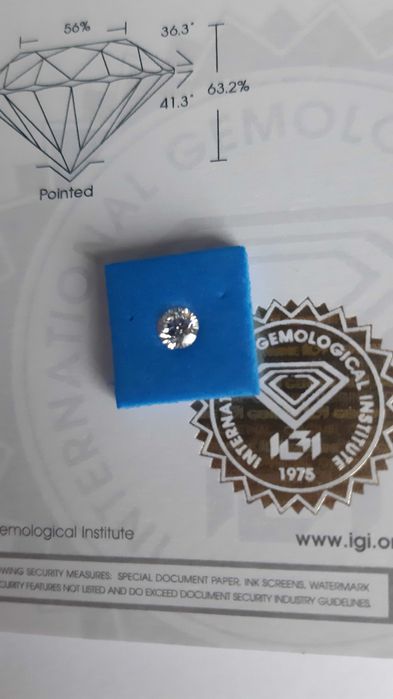 Diamant NATURAL 0.31ct D-VVS2 - Certificat IGI (Investiție/Inel)