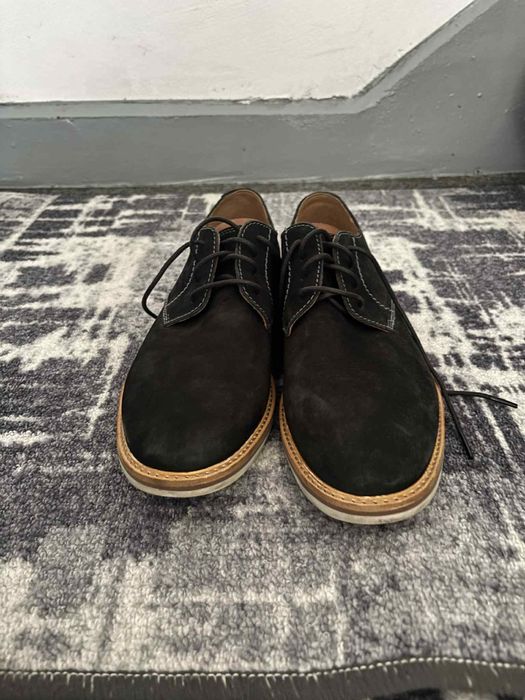 Черни велурени официални мъжки обувки