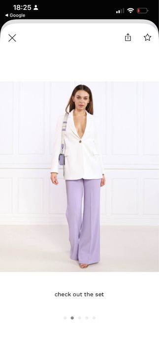 Pinko бял блейзър с брандирано копче модерен овърсайз модел