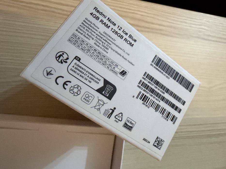 Telefon Redmi Note 12 Ice Blue 4 GB RAM 128 GB Dual SIM, stare foarte bună