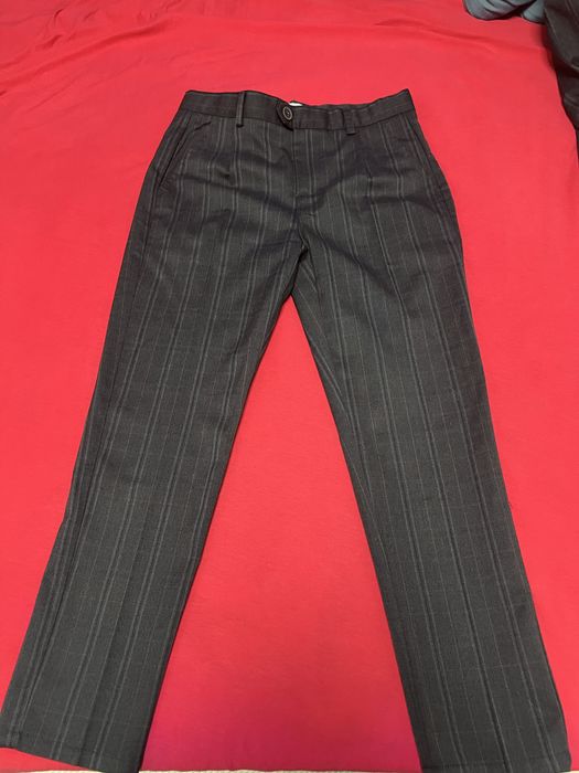 Кариран тъмно сив комплект за повод