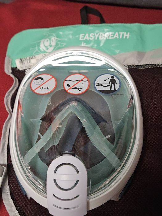 Mască full-face nouă snorkeling copii Decathlon Subea Easybreath — mărime XS, cu husă