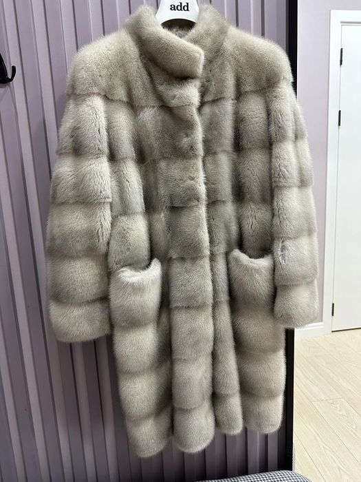 Норковая шуба белая