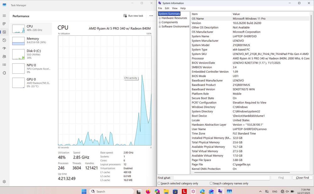 Lenovo ThinkPad P16s Gen 4 | Ryzen AI 5 PRO | 32GB | 1TB | НОВ